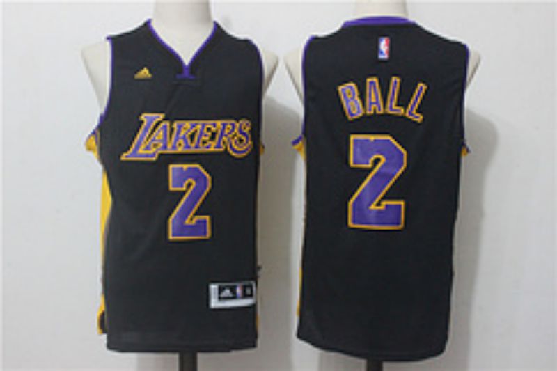 Men Los Angeles Lakers #2 Ball Black NBA Jerseys